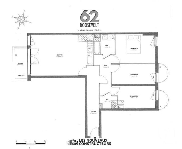 Afficher la photo en grand Appartement F4 à vendre - 4 pièces - 80.1 m2 - AUBERVILLIERS - 93 - ILE-DE-FRANCE - Century 21 Immo Conseil