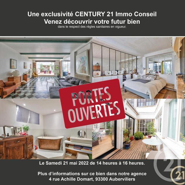 Appartement Loft à vendre - 7 pièces - 197.0 m2 - MONTREUIL - 93 - ILE-DE-FRANCE - Century 21 Immo Conseil
