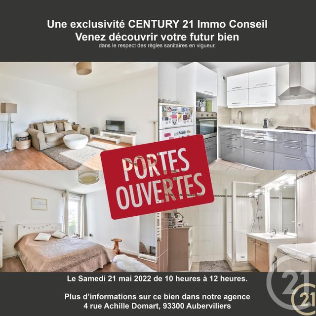 Appartement F2 à vendre - 2 pièces - 46.06 m2 - AUBERVILLIERS - 93 - ILE-DE-FRANCE - Century 21 Immo Conseil